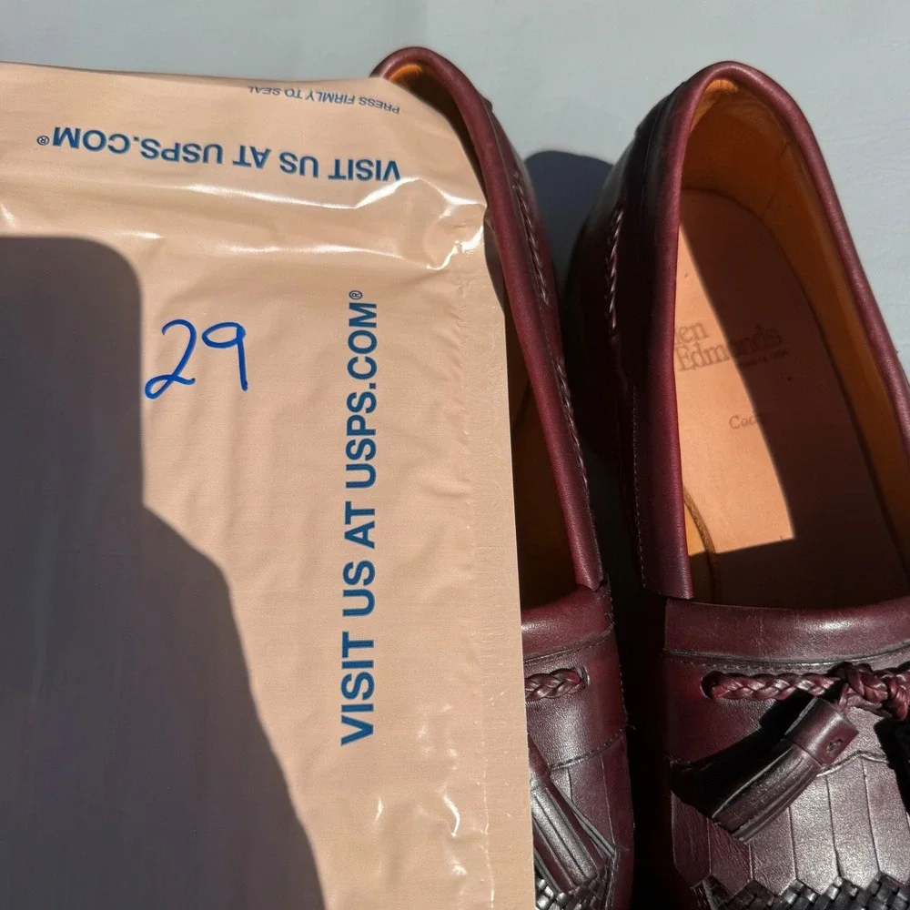 Allen Edmonds Cody Tassel Loafers Oxblood Burgundy Leather Woven 9.5 D Wide